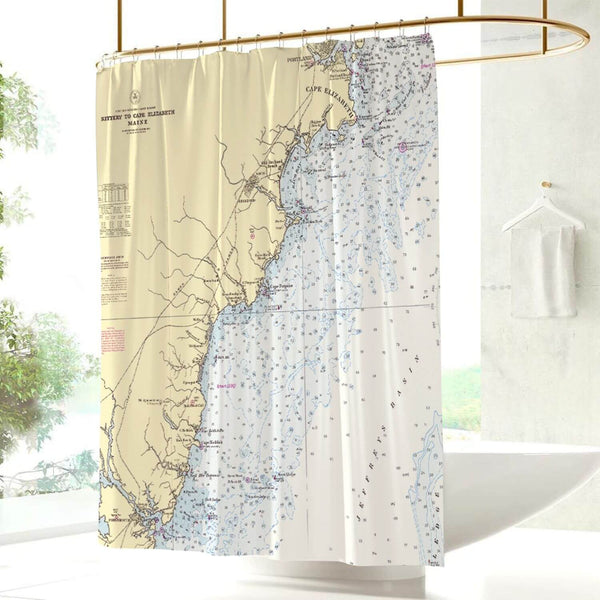 Nautical Chart Curtains, Locations in Maine