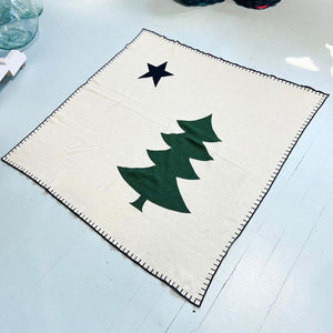 Maine Pine and Tree Star Flag Knit Throw