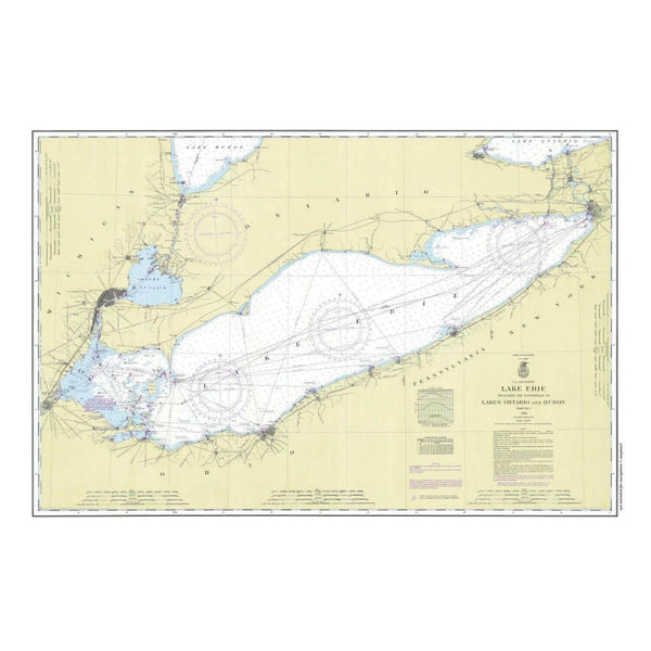 Nautical Chart Placemats, Locations in Michigan