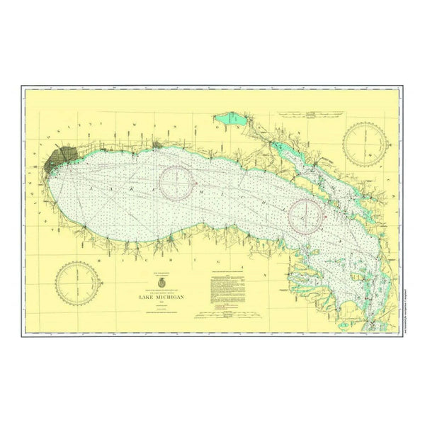 Nautical Chart Placemats, Locations in Michigan