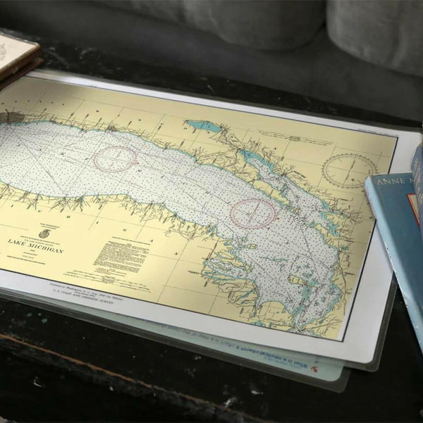 Nautical Chart Placemats, Locations in Michigan