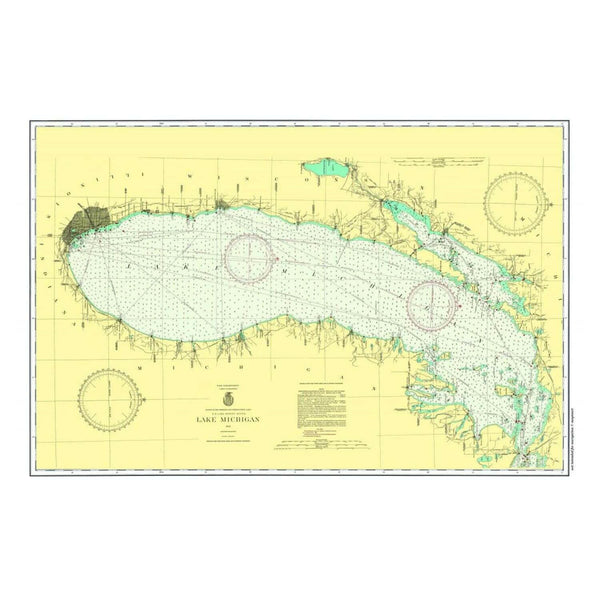 Michigan Chart Nautical Chart Placemats, Locations in Michigan