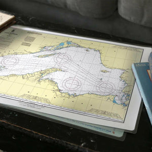 Nautical Chart Placemats, Locations in Michigan
