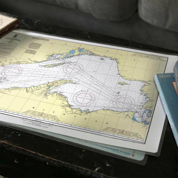Nautical Chart Placemats, Locations in Michigan