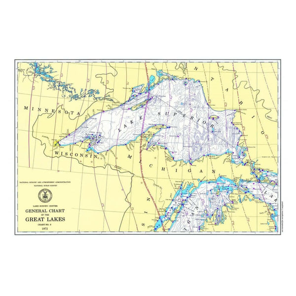 Nautical Chart Placemats, Locations in Michigan