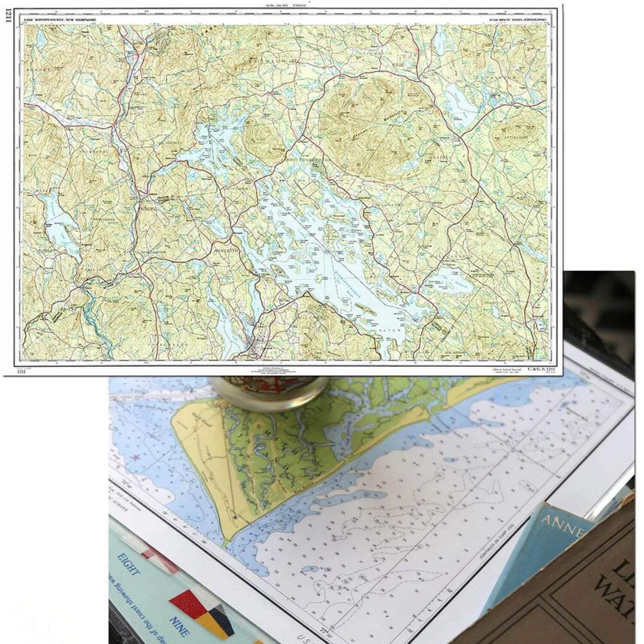 Nautical Chart Placemats, Locations in New Hampshire