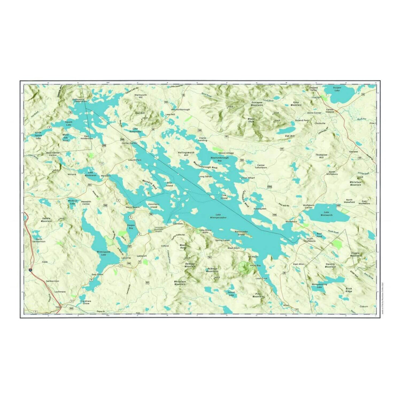 Nautical Chart Placemats, Locations in New Hampshire