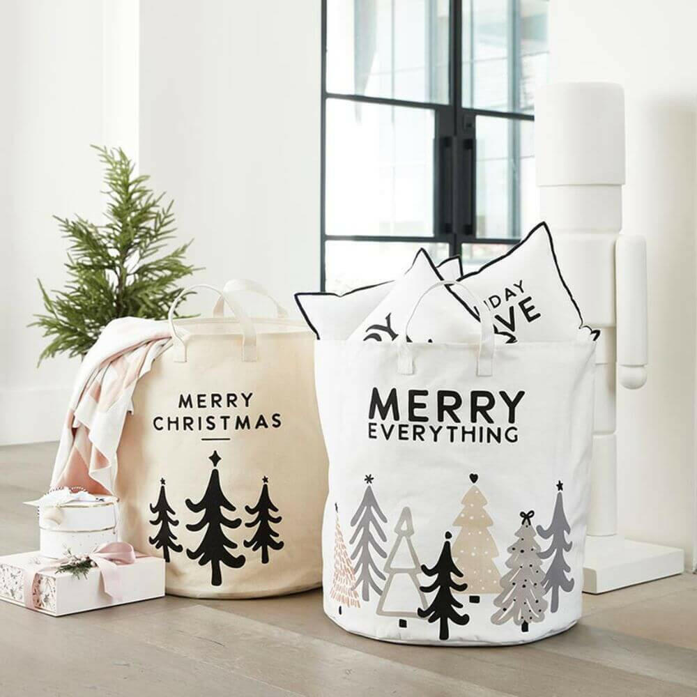 Merry Everything, Large Canvas Storage Tote