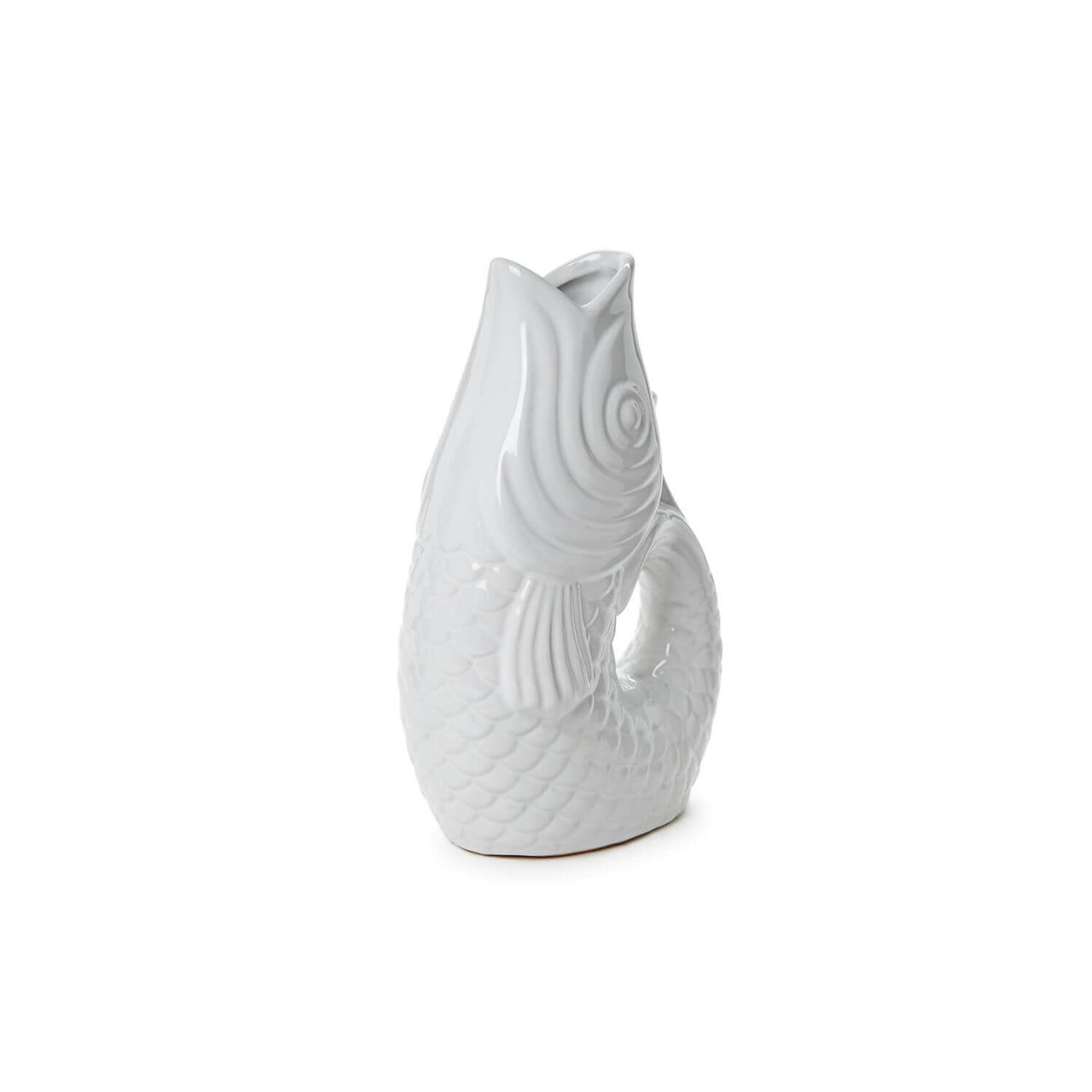 Coastal Catch Fish Flower Vase, White, 12"