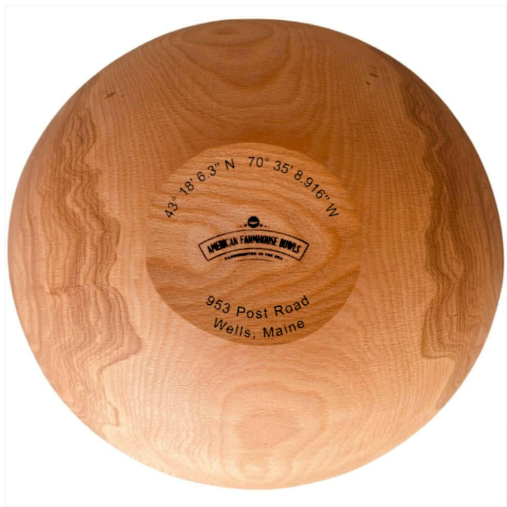 Latitude & Longitude Engraved Hardwood Bowl & Mezzaluna Chopper, 12"