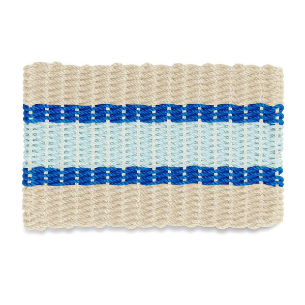 Lobster Rope Doormats, Outdoor Door Mats, Wicked Good Door Mats Made in Maine, Light Tan, Blue, Seafoam
