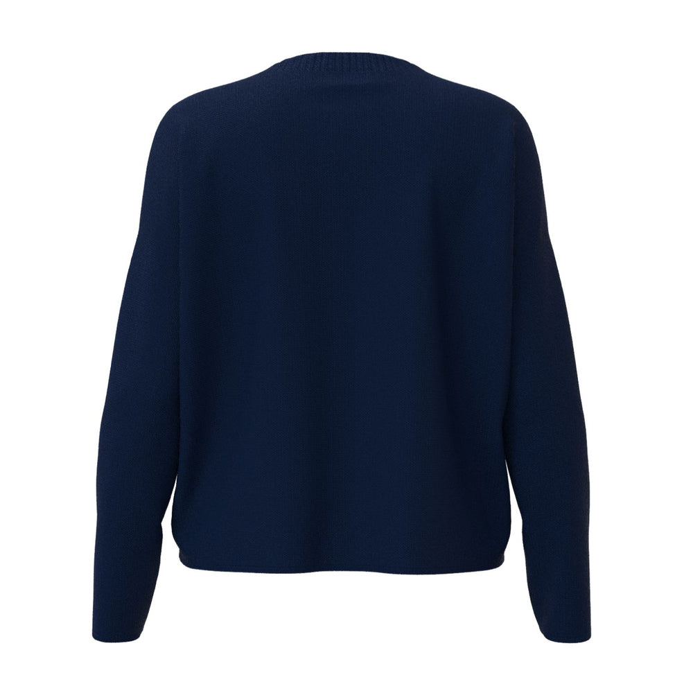 Lobster Boxy Sweater In Navy And Natural With Oversized Lobster Front Graphic, Nautical Print Sweaters, Lobster Coastal Gifts