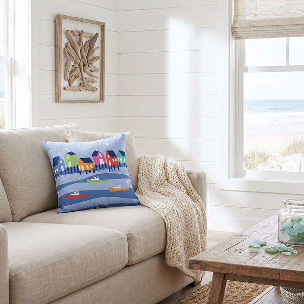 Lobster Cove House Throw Pillow, Beach House Pillows, Coastal Home Throw Pillows, Modern Coastal Design