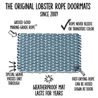 Thumbnail for Lobster Rope Doormats, Outdoor Door Mats, Wicked Good Door Mats Made in Maine, Navy & Seafoam Double Weave