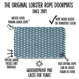 Navy with Teal Stripe, Wicked Good Lobster Rope™ Doormat