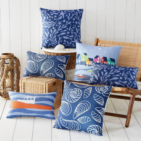Lobster Cove House Throw Pillow, Kate Nelligan Designs