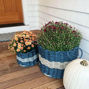 Lobster Rope Basket, Oversized 18 x 13, In the Front Door With Mums