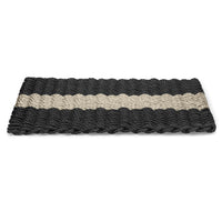 Thumbnail for Lobster Rope Doormats, Outdoor Door Mats, Wicked Good Door Mats Made in Maine, Black with Dark Tan Stripe