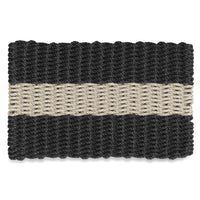 Thumbnail for Lobster Rope Doormats, Outdoor Door Mats, Wicked Good Door Mats Made in Maine, Black with Dark Tan Stripe