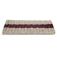 Thumbnail for Lobster Rope Doormats, Outdoor Door Mats, Wicked Good Door Mats Made in Maine, Dark Tan with Cranberry Stripe