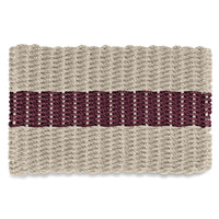 Thumbnail for Lobster Rope Doormats, Outdoor Door Mats, Wicked Good Door Mats Made in Maine, Dark Tan with Cranberry Stripe