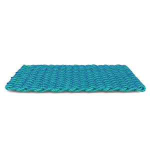 Lobster Rope Doormats, Outdoor Door Mats, Wicked Good Door Mats Made in Maine, Light Blue and Teal