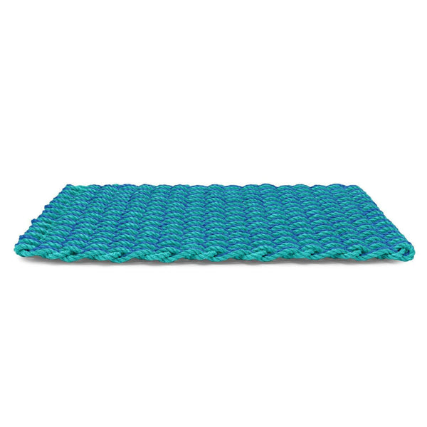 Lobster Rope Doormats, Outdoor Door Mats, Wicked Good Door Mats Made in Maine, Light Blue and Teal