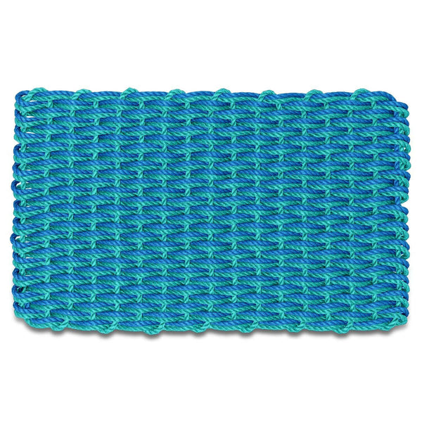 Lobster Rope Doormats, Outdoor Door Mats, Wicked Good Door Mats Made in Maine, Light Blue and Teal