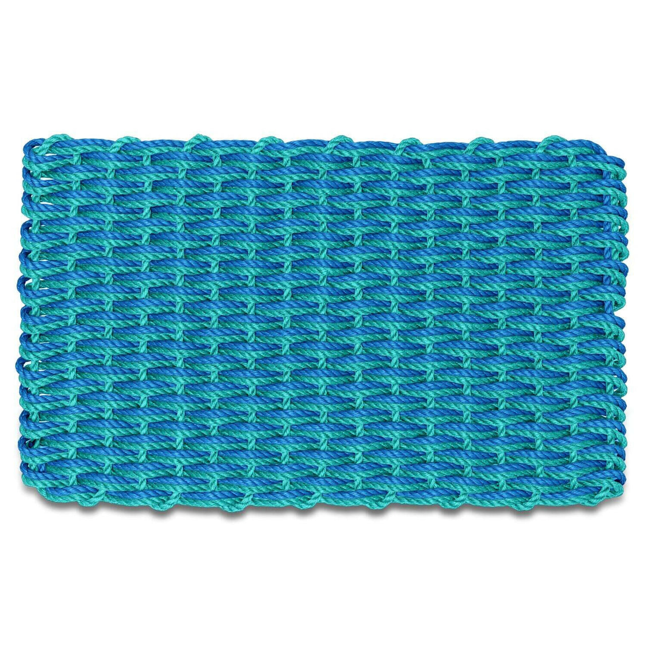 Lobster Rope Doormats, Outdoor Door Mats, Wicked Good Door Mats Made in Maine, Light Blue and Teal