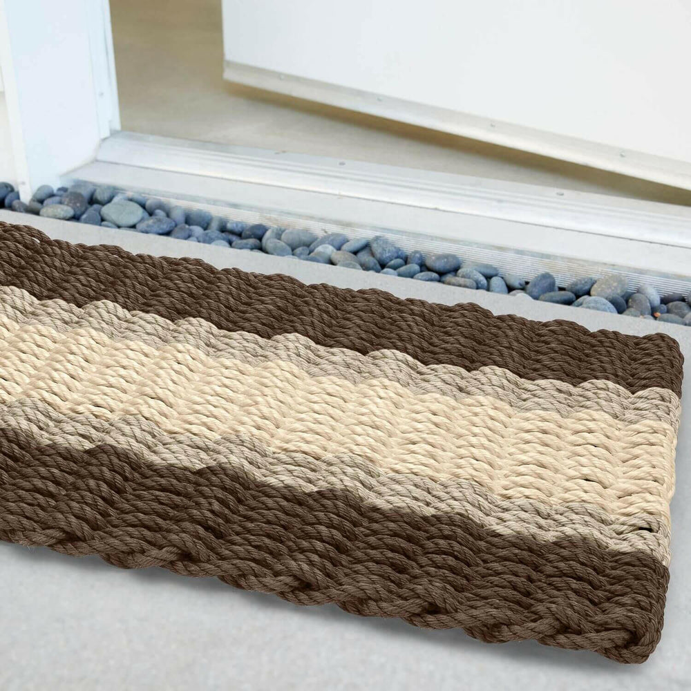 Lobster Rope Doormats, Outdoor Door Mats, Wicked Good Door Mats Made in Maine, Mocha, Dark Tan, Light Tan