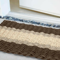 Thumbnail for Lobster Rope Doormats, Outdoor Door Mats, Wicked Good Door Mats Made in Maine, Mocha, Dark Tan, Light Tan, Front Door Close-up View