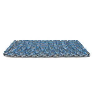 Lobster Rope Doormats, Outdoor Door Mats, Wicked Good Door Mats Made in Maine, Silver and Light Blue
