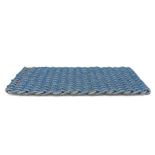 Lobster Rope Doormats, Outdoor Door Mats, Wicked Good Door Mats Made in Maine, Silver and Light Blue