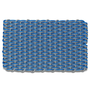 Lobster Rope Doormats, Outdoor Door Mats, Wicked Good Door Mats Made in Maine, Silver and Light Blue