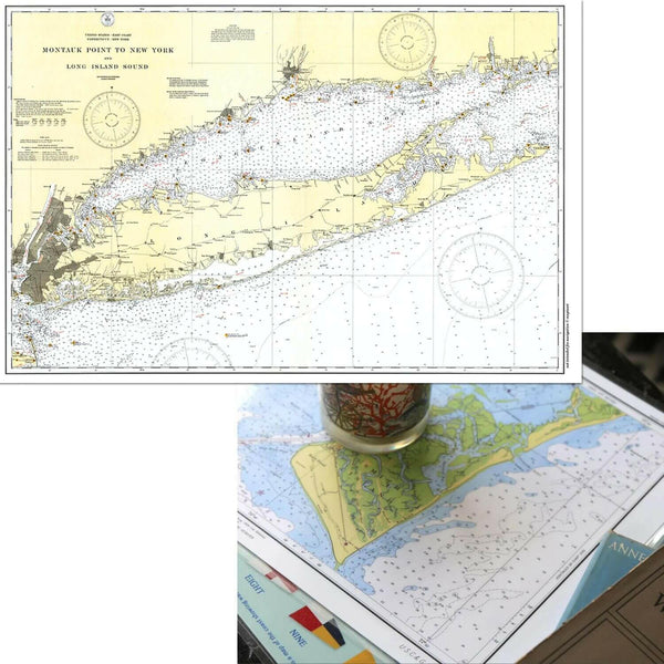 Nautical Chart Placemats, Locations in New York