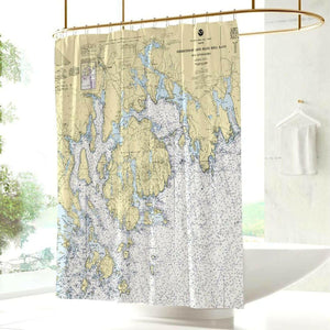 Nautical Chart Curtains, Locations in Maine