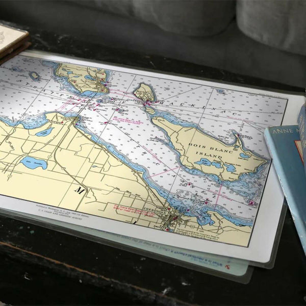 Nautical Chart Placemats, Locations in Michigan