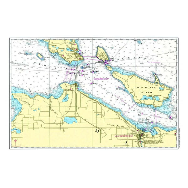 Nautical Chart Placemats, Locations in Michigan