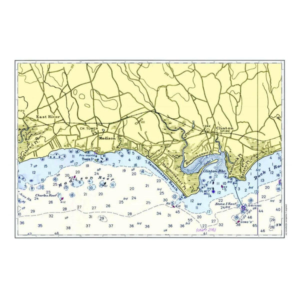 Nautical Chart Placemats, Locations in Connecticut