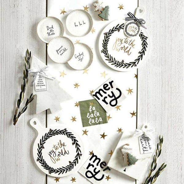 Marble Christmas Tree Board, Joy Love Peace