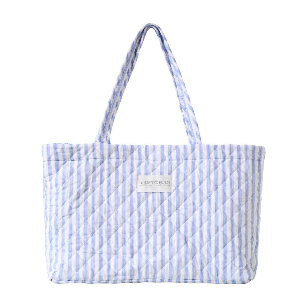Martha Stripe Tote Bag, 18" x 13", Quilted Coastal Tote Bag