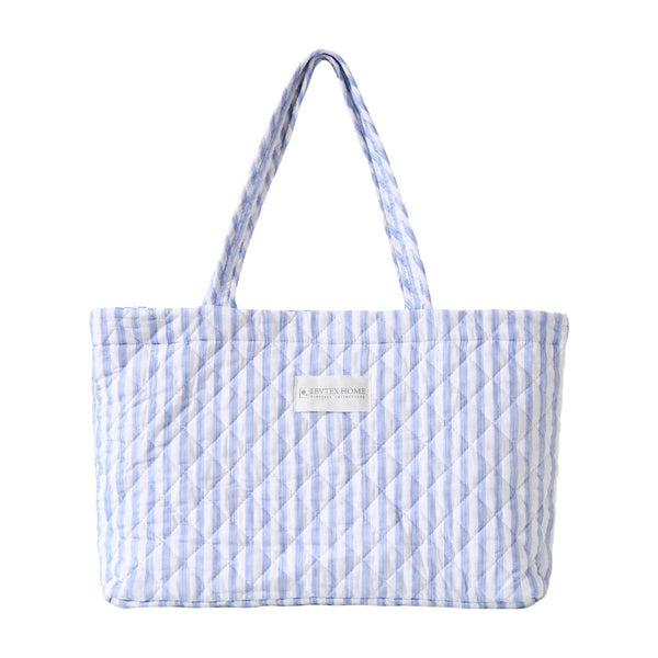 Martha Stripe Tote Bag, 18" x 13", Quilted Coastal Tote Bag