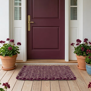 Merlot & Sand Double Weave Lobster Rope™ Doormat, Wicked Good Doormats®, All-Weather Outdoor Door Mats, Made in Maine