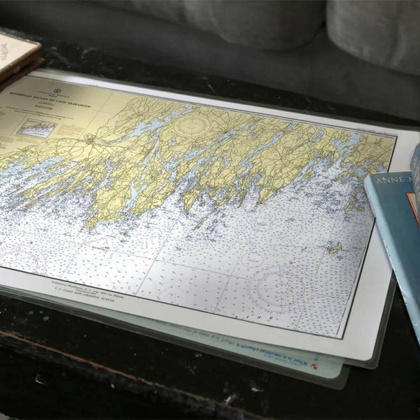 Nautical Chart Placemats, Locations in Maine