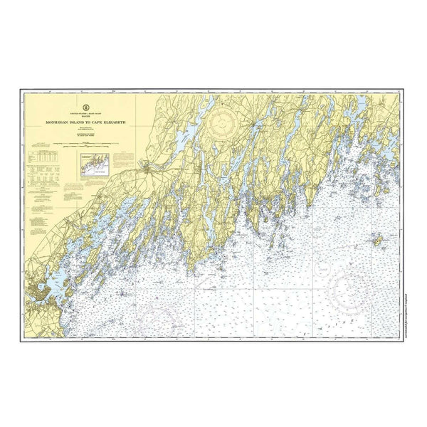 Nautical Chart Placemats, Locations in Maine