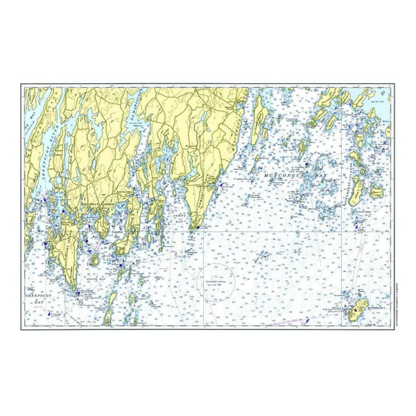 Nautical Chart Placemats, Locations in Maine