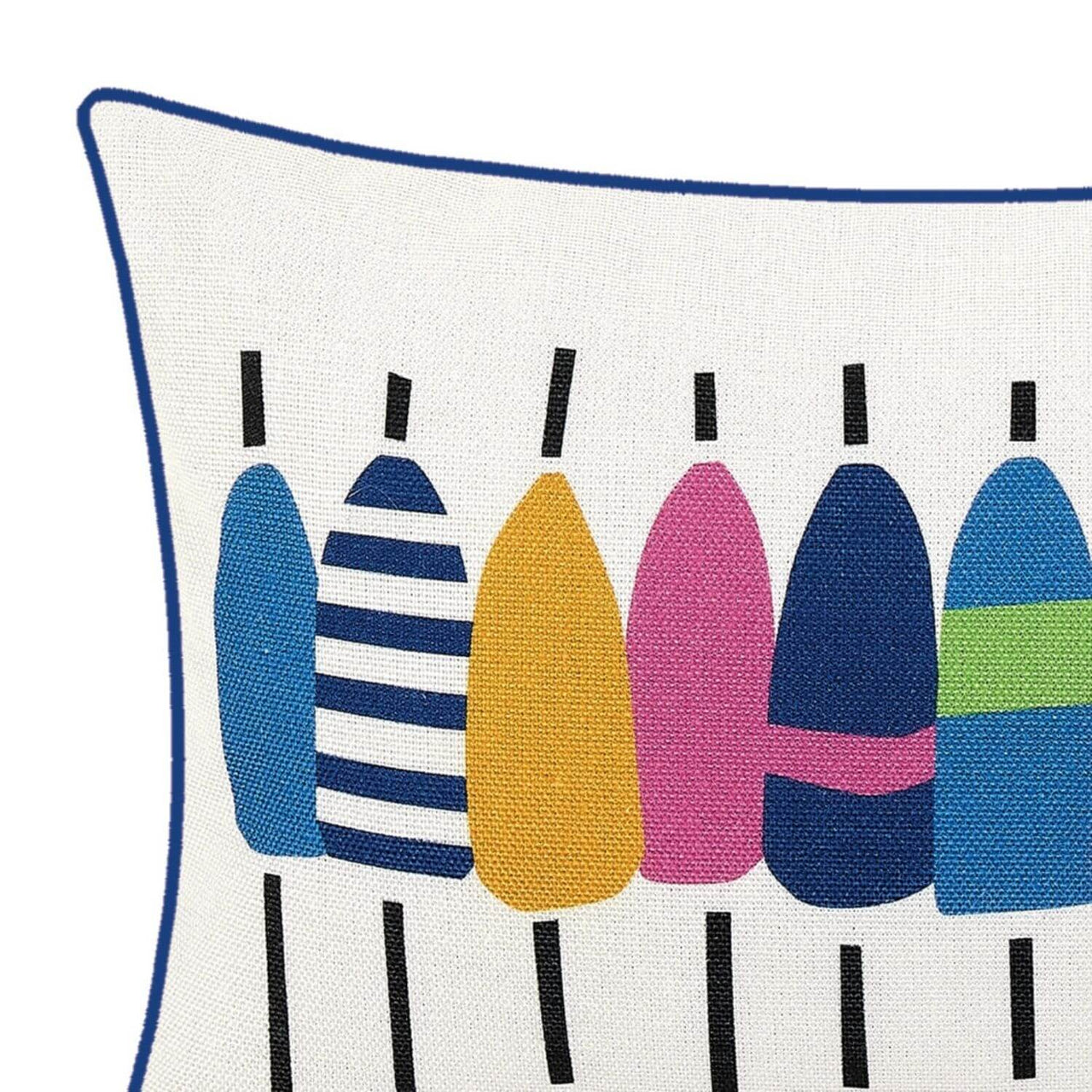Multi Colored Buoy Printed Pillow, Kate Nelligan Design