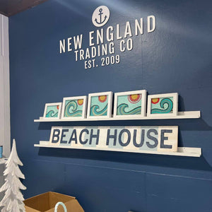 Lobster Rope Wave Art, 11 x 14, Whitewashed Rustic Frame