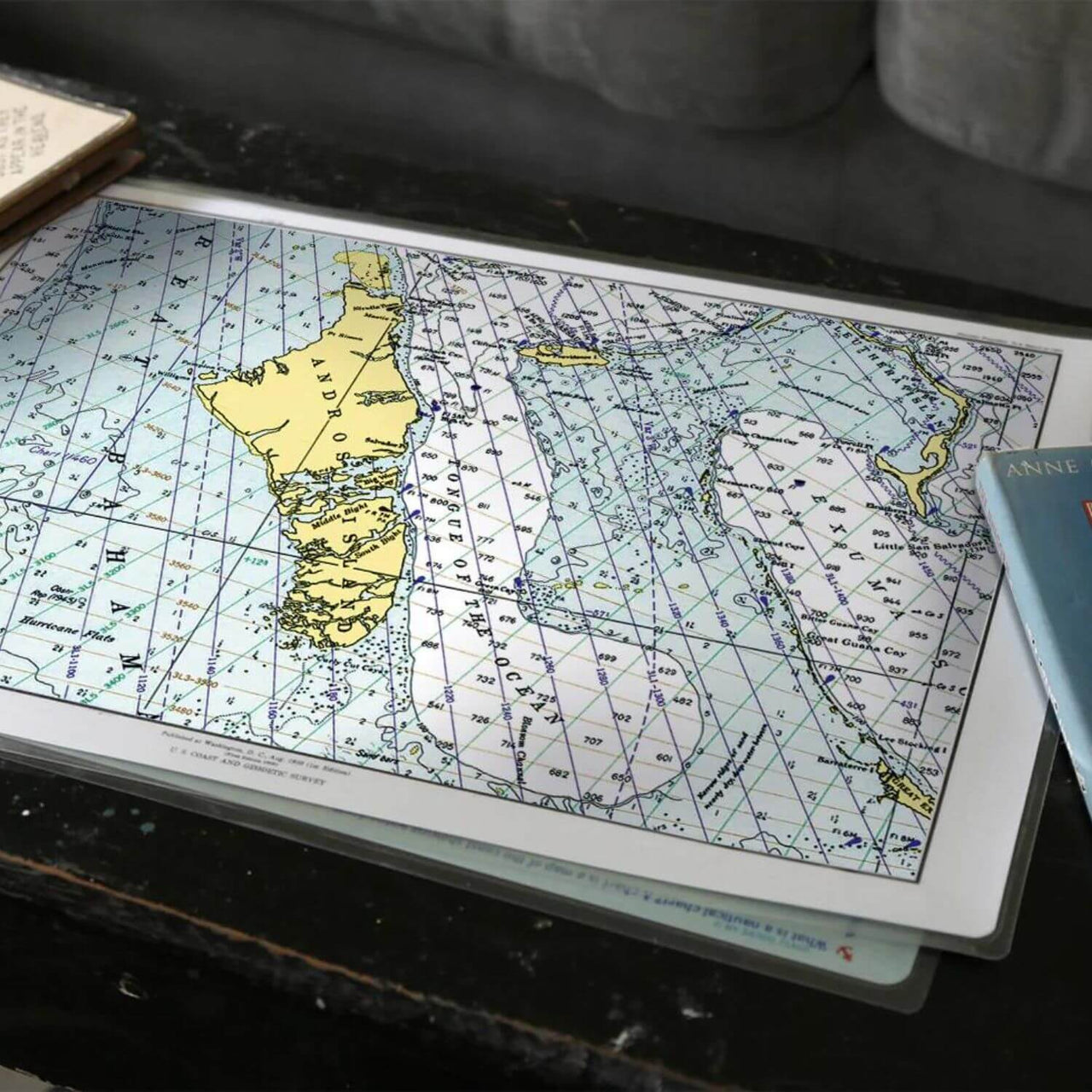 Nautical Chart Placemats, Locations in Bahamas