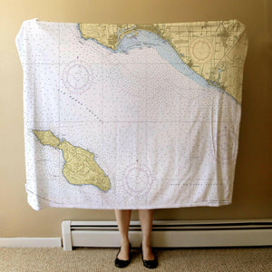 Nautical Chart Blanket, Locations in California